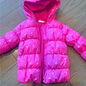 Crazy 8 Fuchsia Puffer Jacket with Silver Dots